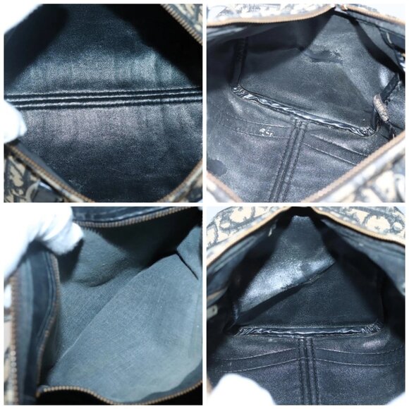 Christian Dior Trotter Canvas Boston Bag Navy Silver Auth 136274 - Picture 15 of 16